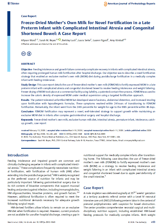 Published case report on FDMOM fortification